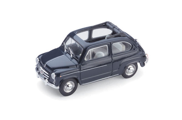 FIAT 600 D BERLINA 1960 TRASFORMABILE APERTA BLEU SCURO 456 1:43