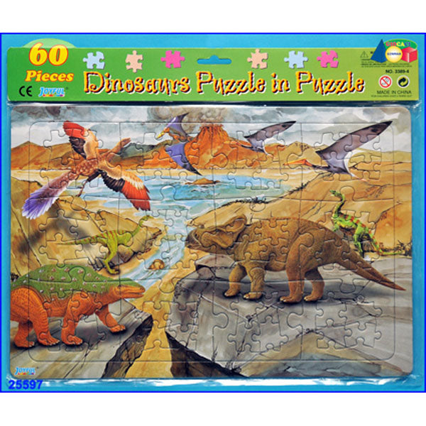 PUZZLE DINOSAURO PZ.48 IN BUSTA 4 ASS.cm 25x37