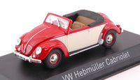 VW HEBMULLER 1949 RED & CREAM 1:43
