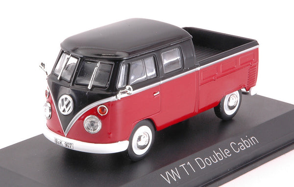 VW T1 DOUBLE CABIN 1961 RED & BLACK 1:43