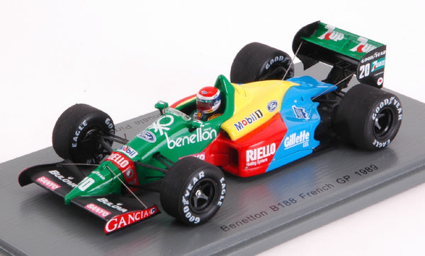 BENETTON B188 E.PIRRO 1989 N.20 9th FRENCH GP 1:43