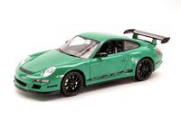 بورش 991 (997) GT 3 RS 2006 أخضر مع خطوط سوداء 1:24