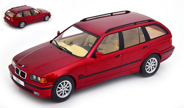 سيارة BMW الثالثة (E36) باللون الأحمر المعدني مقاس 1:18