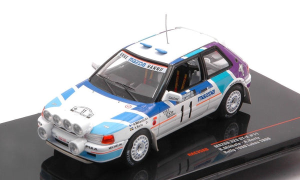 MAZDA 323 GTX N.11 1000 LAKES RALLY 1990 W/NIGHT LIGHTS MIKK./HERTZ 1:43