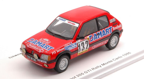 PEUGEOT 205 GTI N.132 MONTE CARLO 1986 F.DELECOUR-A.C.PAUWELS 1:43