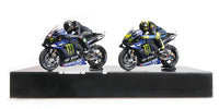 YAMAHA YZR-M1 SET 2 BIKES + 2 FIGURINES ROSSI & HAMILTON TEST VALENCIA 2019 - Minichamps