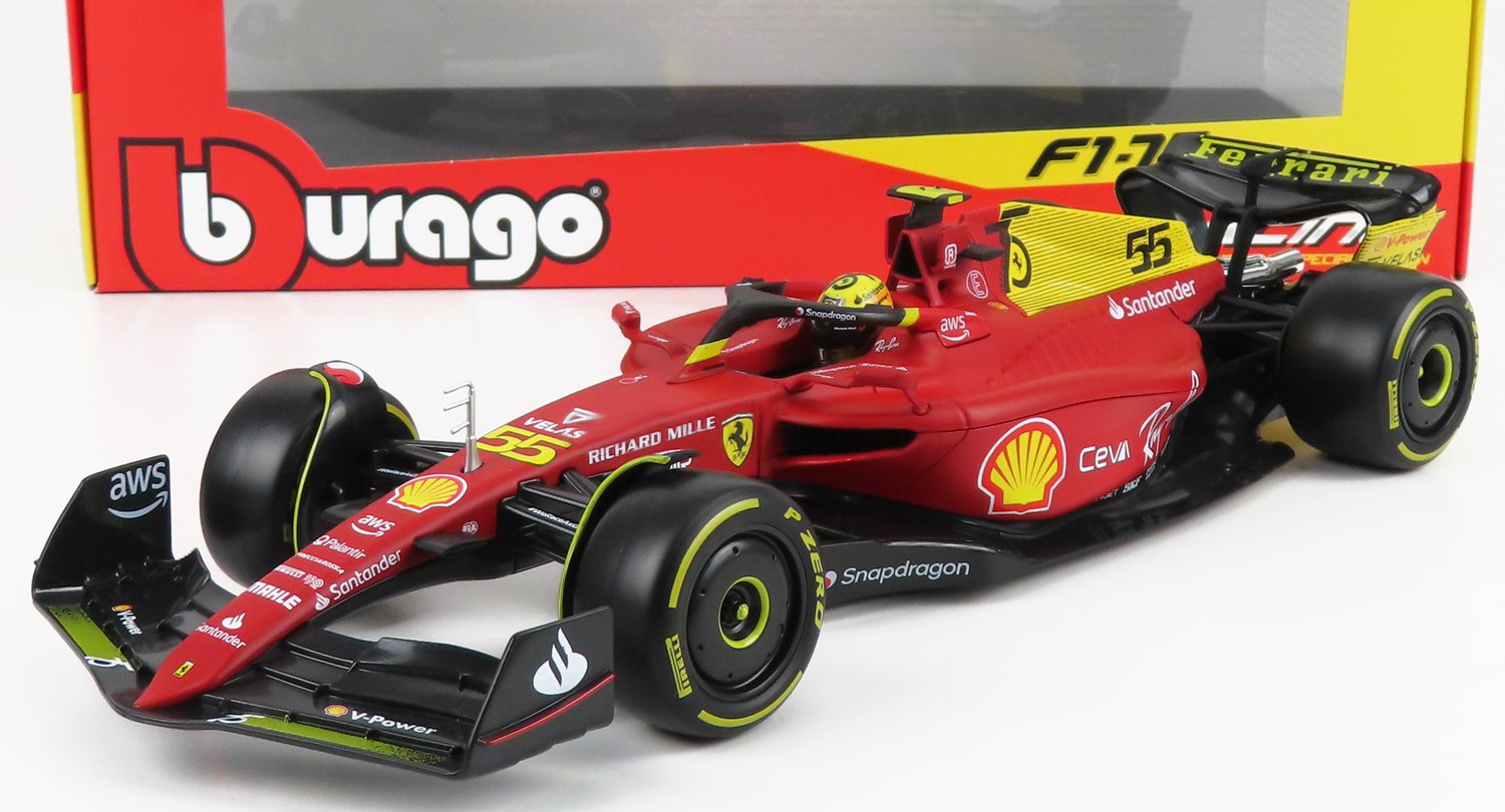 FERRARI F1-75 Formula 1 2022 Carlos Sainz Jr - Bburago Escala 1:18  (18-16811S) - Racing Modelismo