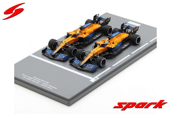 McLaren F1 MCL35 Mercedes 1:43 - Winner Italy GP 2021 Ricciardo + Norris - Spark