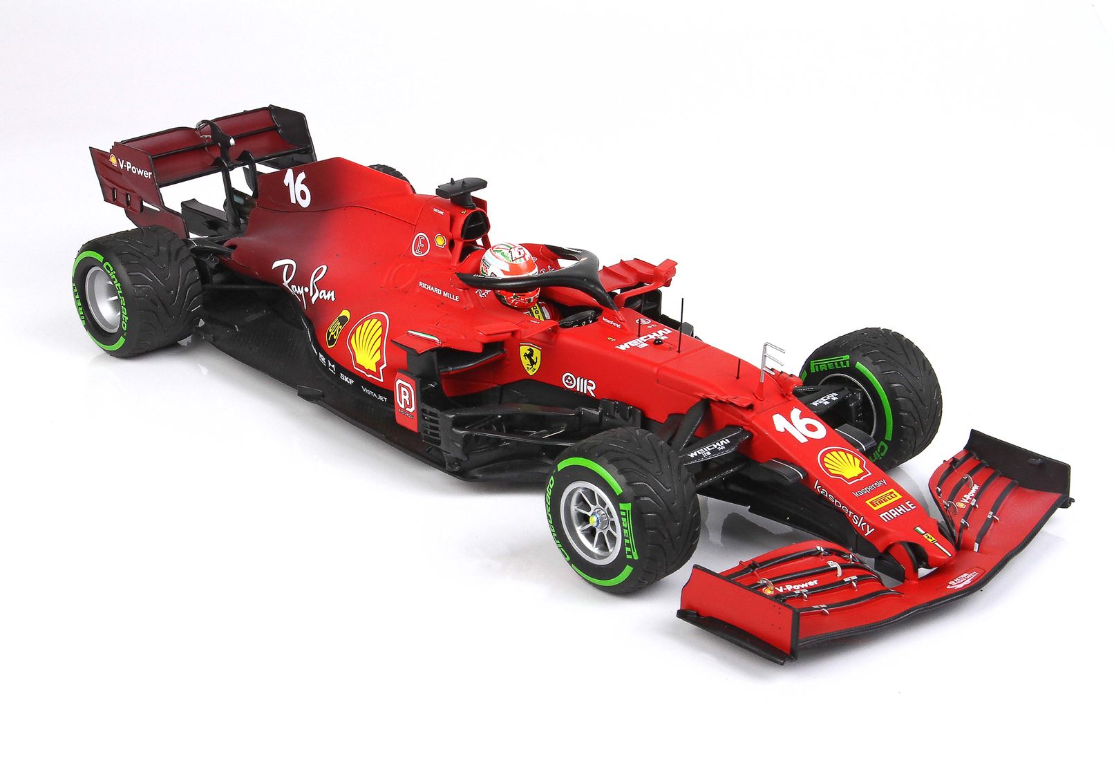 Ferrari SF21H 1:18 - CHARLES LECLERC- w/ Green Inter Tyres