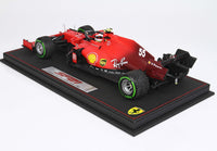 Ferrari SF21 1:18 - CARLOS SAINZ - w/ Green Inter Tyres  - GP Emilia Romagna 2021 - Leather Case 200 pcs.BBR