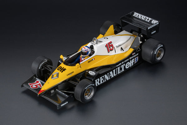Renault - F1 RE40 n°15 (1983) 1:18 - Alain Prost - Winner, Pole Position & Fastest Lap French GP - With Driver Figure - GP Replicas