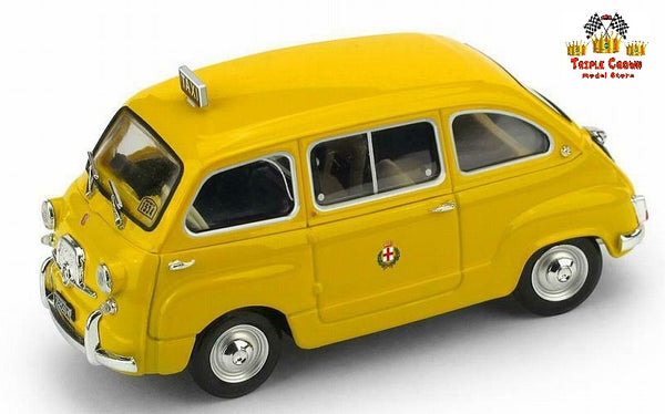 FIAT - 600D Multipla Taxi Milano 1970 - Yellow - 1:43 - Brumm